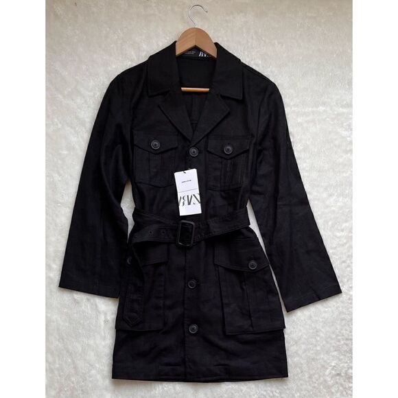 NWT Zara Linen Blend Belted Jacket, Size XS - Picture 13 of 16